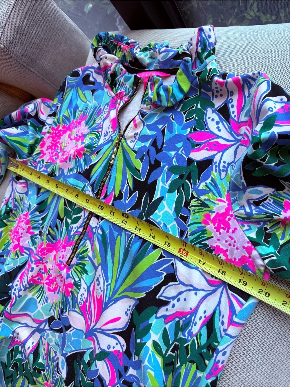 Lilly Pulitzer Tropical skipper Popover Dress Soft Beautiful XL like New - Picture 12 of 13